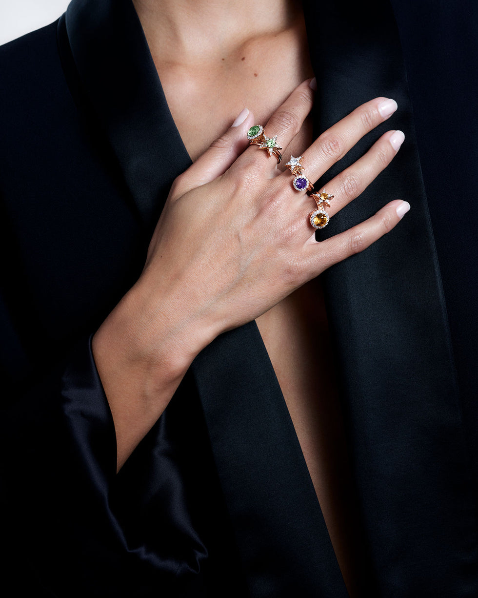 Beirut Ring - Amethyst - Diamonds