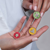 Double Face Médaille - Vivaneau Rouge et Jaune - Diamants
