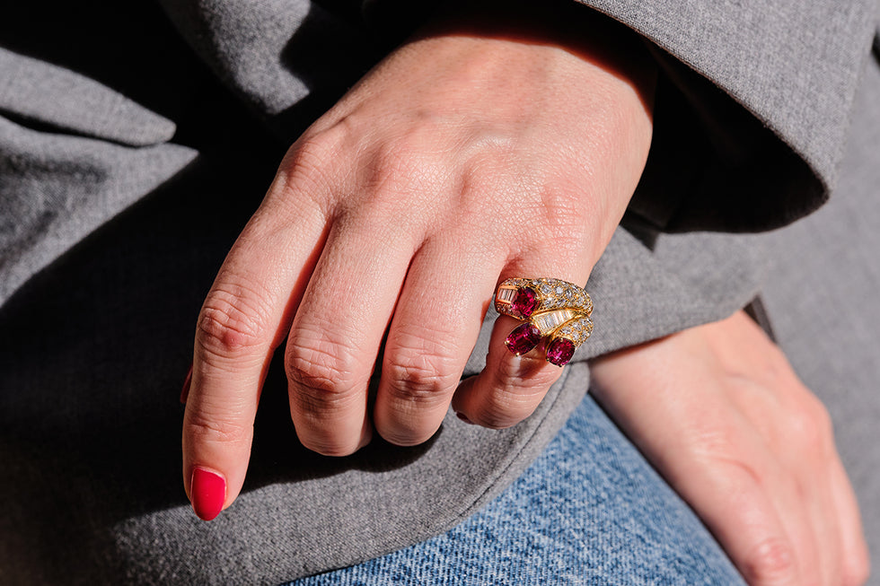 Bague - Rubis - Diamants