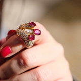 Bague - Rubis - Diamants