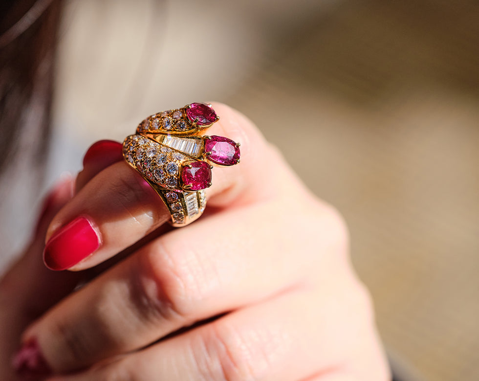 Bague - Rubis - Diamants