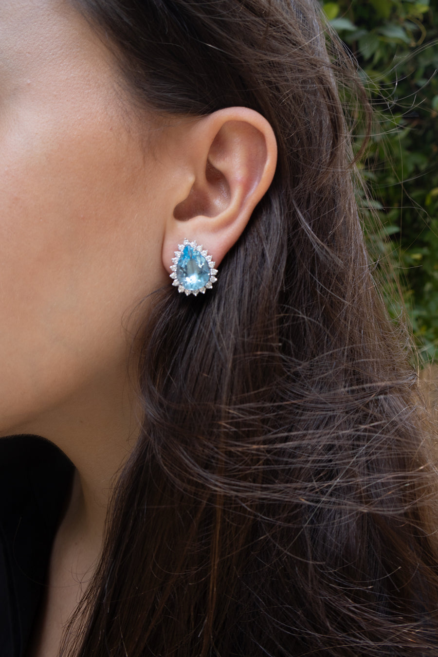 Boucles d'oreilles - Topazes - Diamants