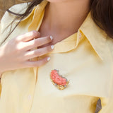 Broche - Corail - Diamants
