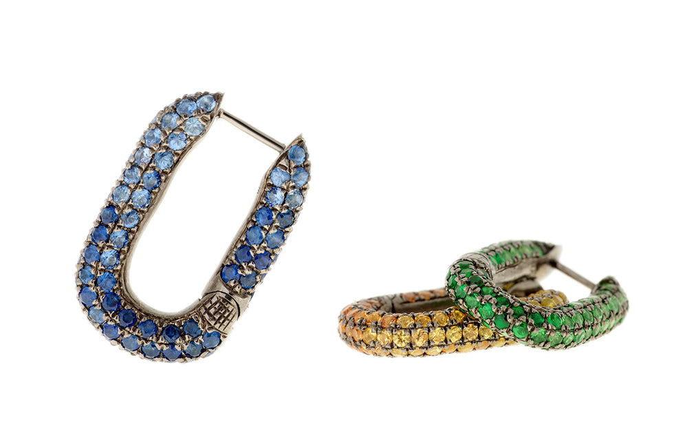 Link Boucle d'oreille - Saphirs Bleus