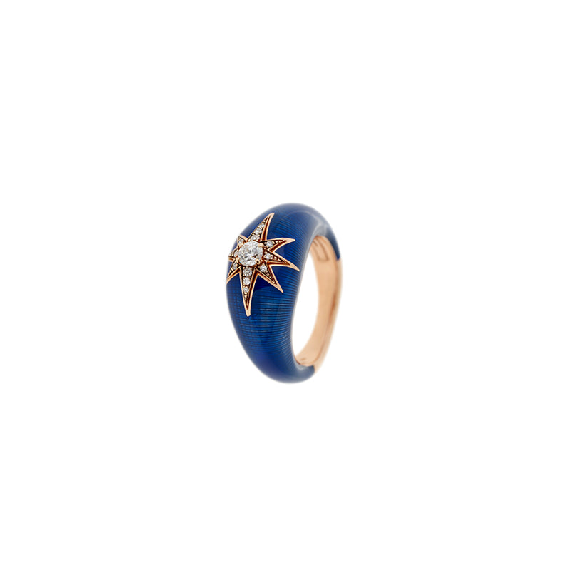 Aïda Bague Bleu Marine - Diamants