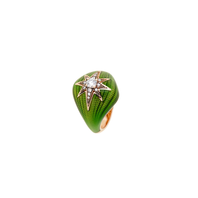 Aïda Kiwi Pinky Ring - Diamonds