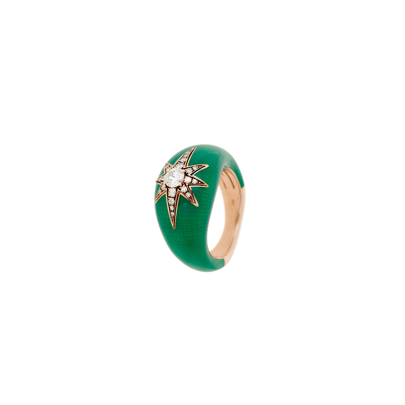 Aïda Bague Verte - Diamants