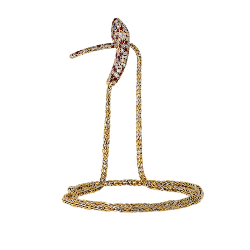 Basilik Collier - Diamants - Rubis - Saphirs Bleus