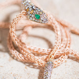 Unique Necklace - Diamonds - Yellow Diamonds - Emeralds