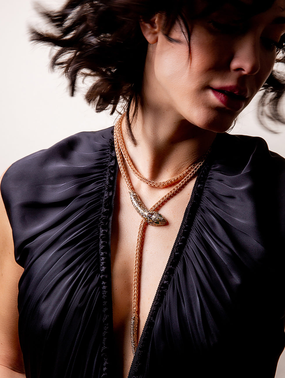 Unique Necklace - Diamonds - Yellow Diamonds - Emeralds
