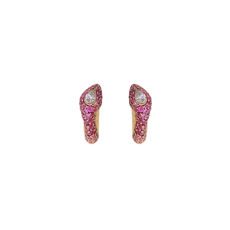 Basilik Earring - Pink Sapphires - Diamonds
