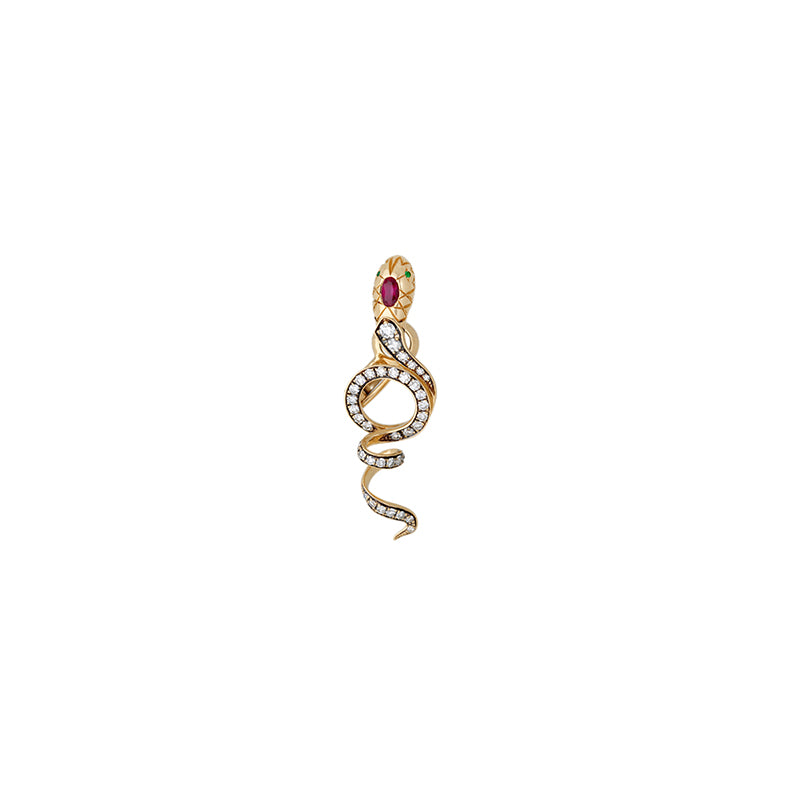 Basilik Boucle d'oreille - Diamants - Rubis - Émeraude