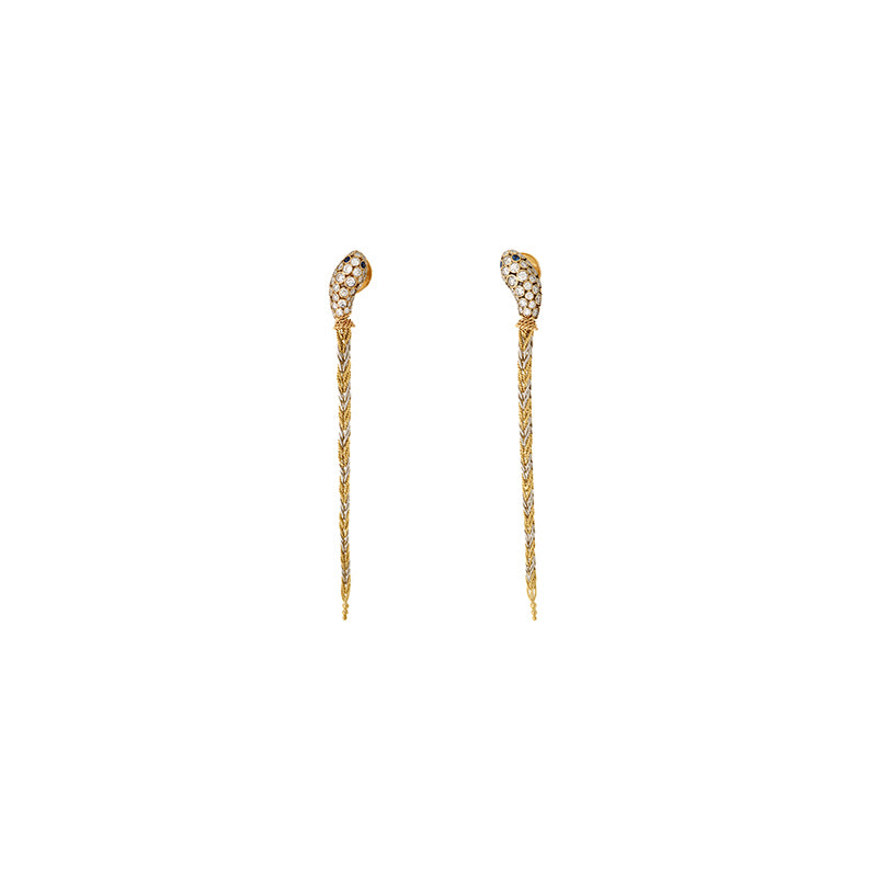 Basilik Earrings - Diamonds - Blue Sapphires