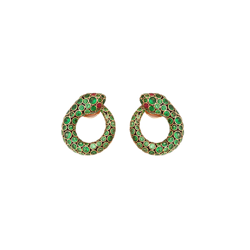 Basilik Earring - Tsavorites - Spinels