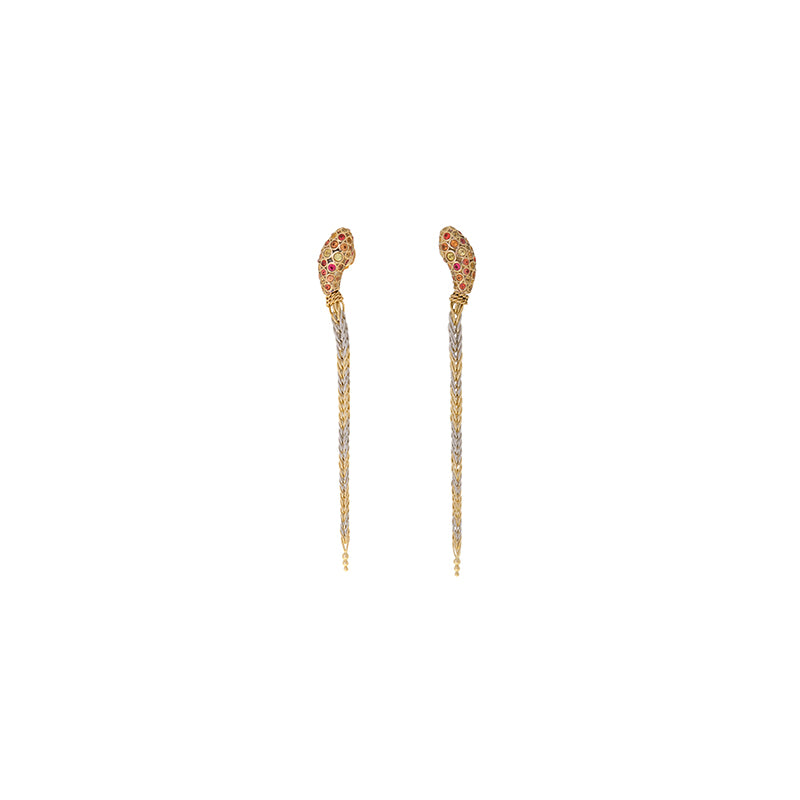 Basilik Earring - Yellow & Orange Sapphires - Spinels