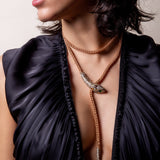 Unique Necklace - Diamonds - Yellow Diamonds - Emeralds