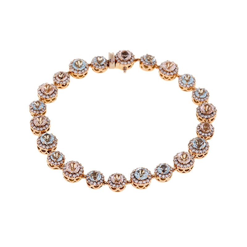 Beirut Bracelet - Aquamarines - Morganites - Diamonds