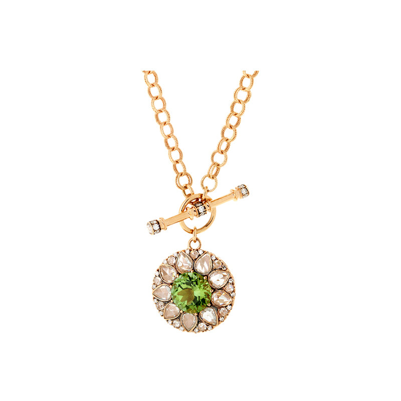 Beirut Rosace Necklace - Green Tourmaline - Diamonds