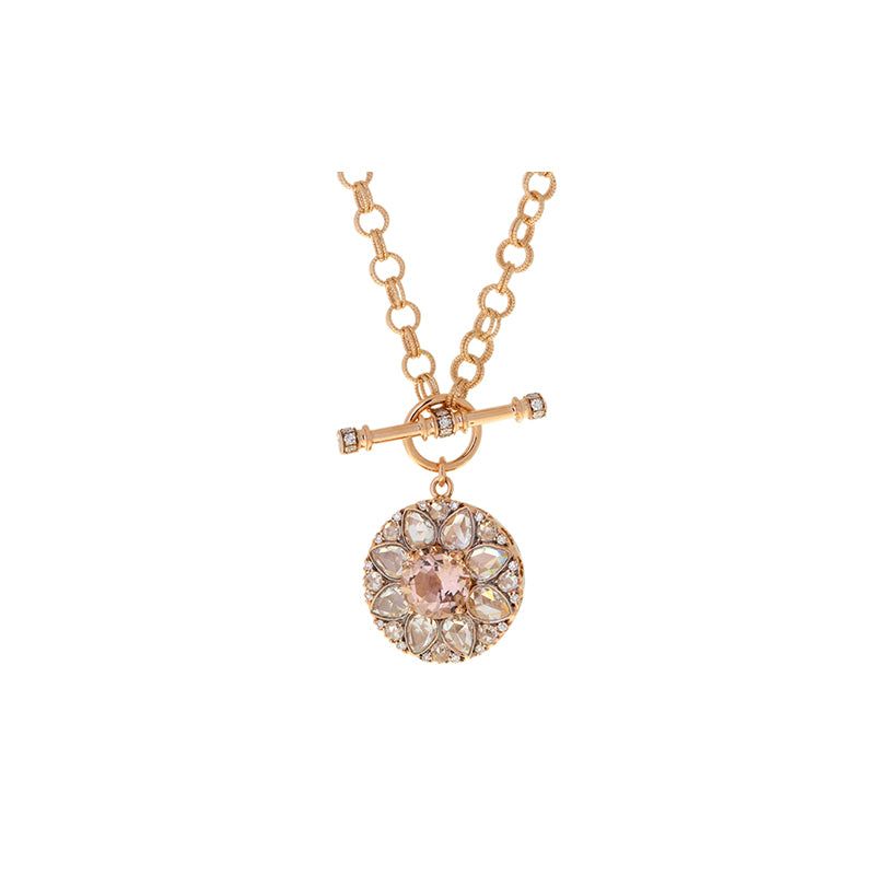 Beirut Rosace Necklace - Morganite - Diamonds