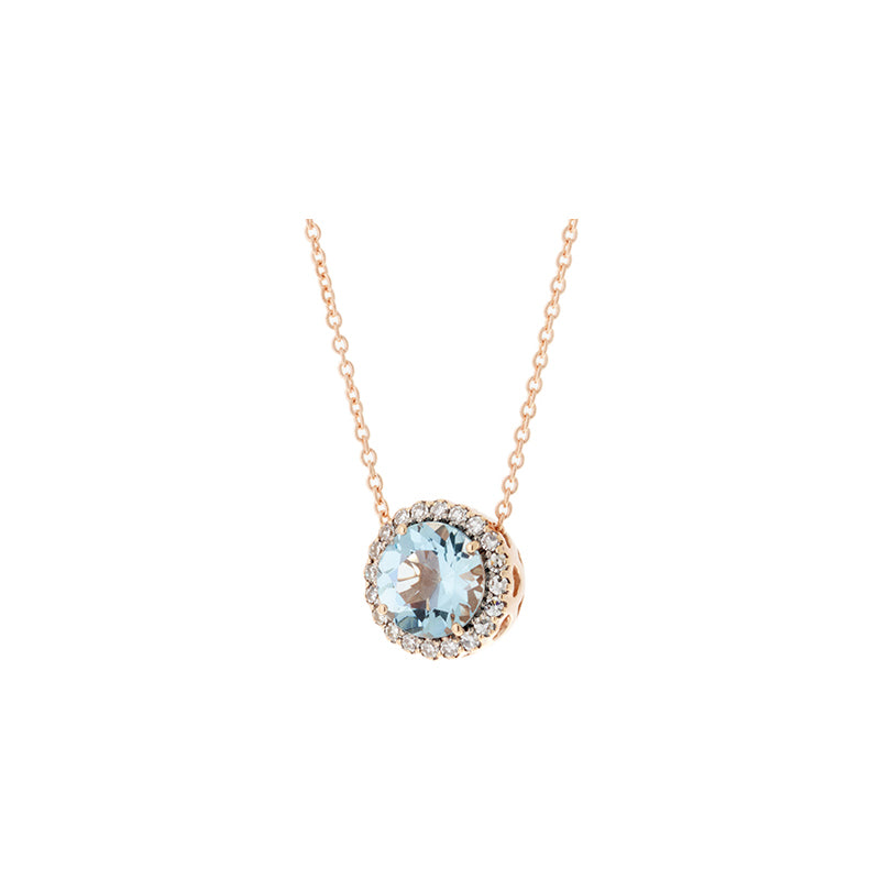 Beirut Pendentif - Aigue-Marine- Diamants