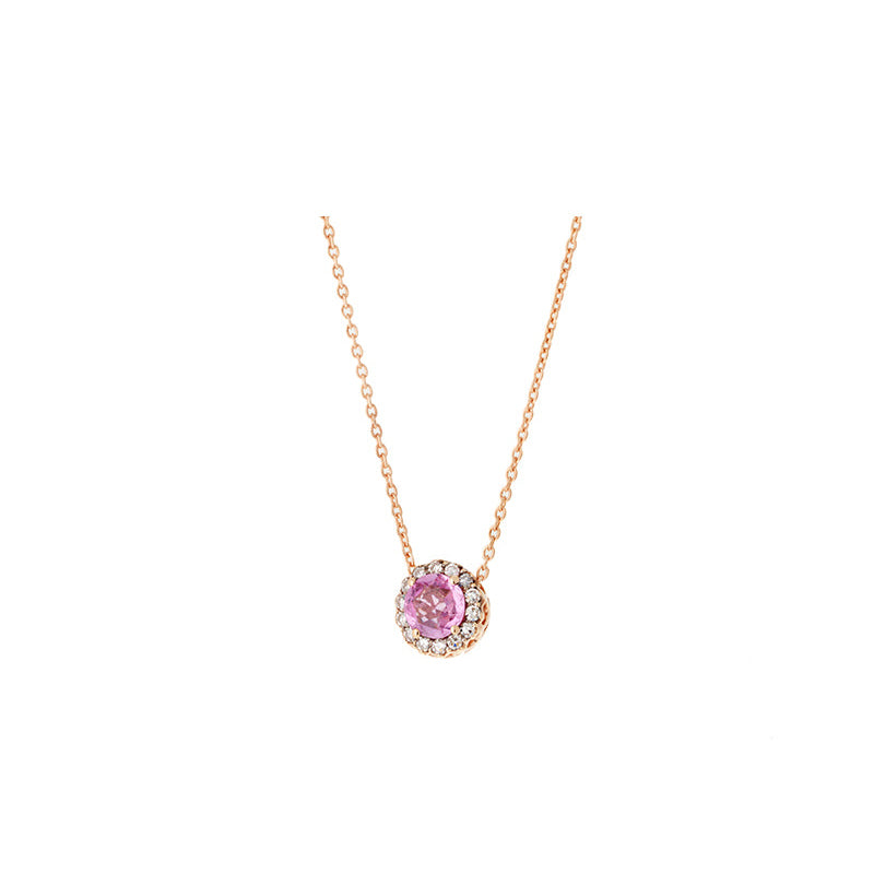 Beirut Pendentif - Saphir Rose - Diamants