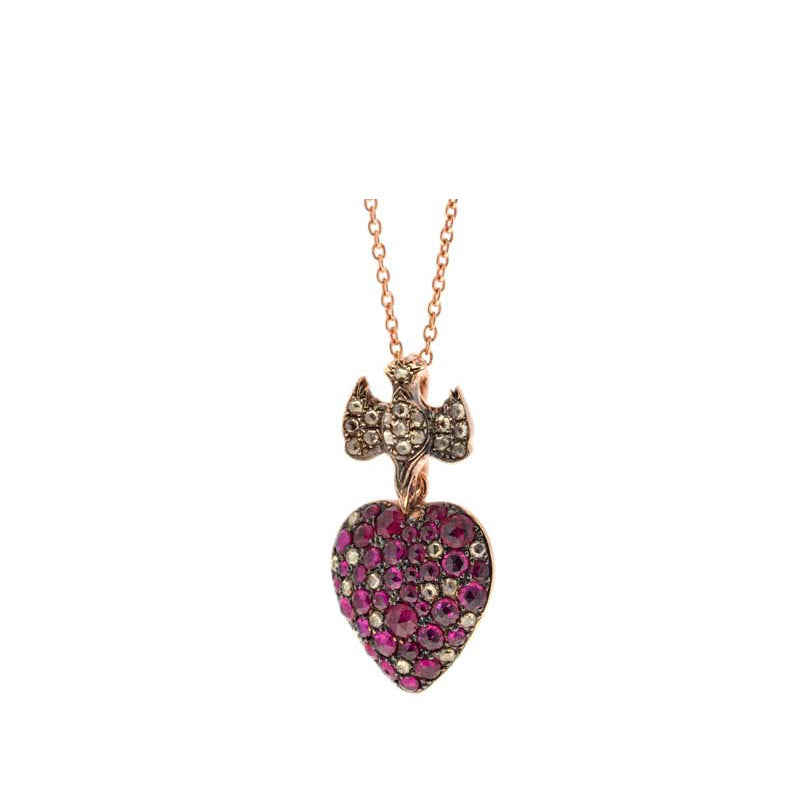 Corazon Pendentif - Rubis - Diamants