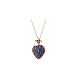 Corazon Pendant - Blue Sapphires - Diamonds