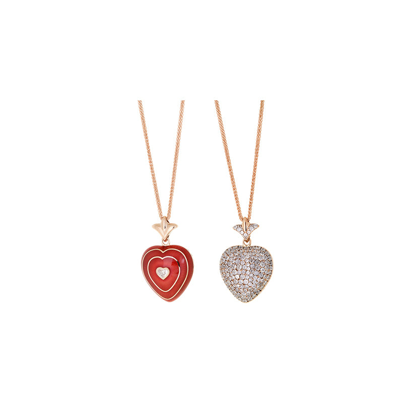 Corazon Rusty Red Pendant - Tourmalines - Diamonds