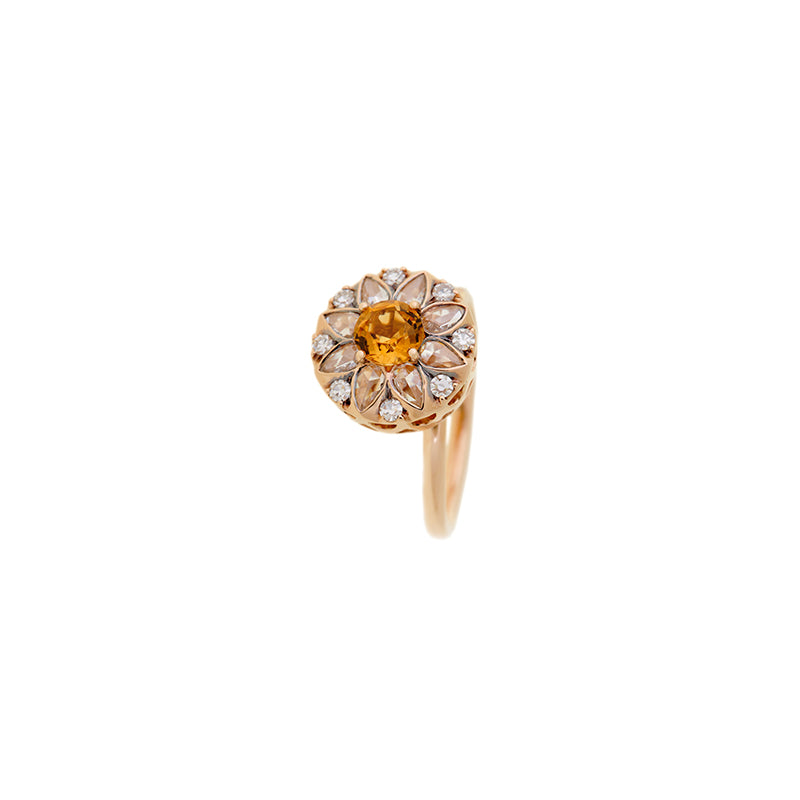 Beirut Rosace Ring - Citrine - Diamonds