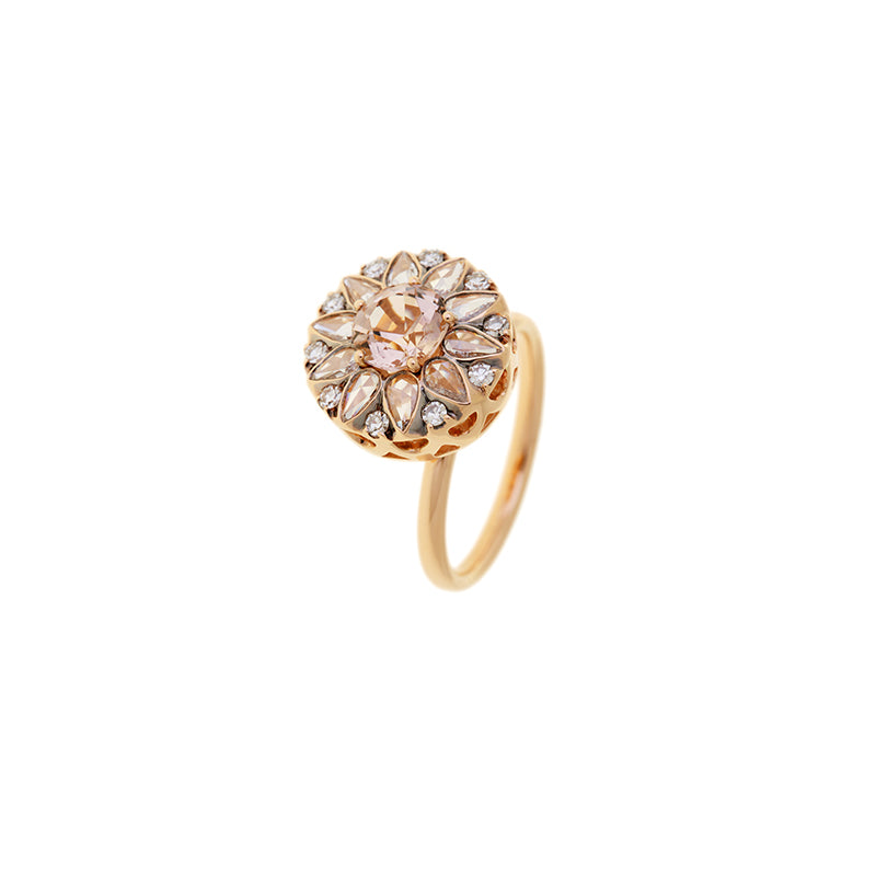 Beirut Rosace Ring - Morganite - Diamonds