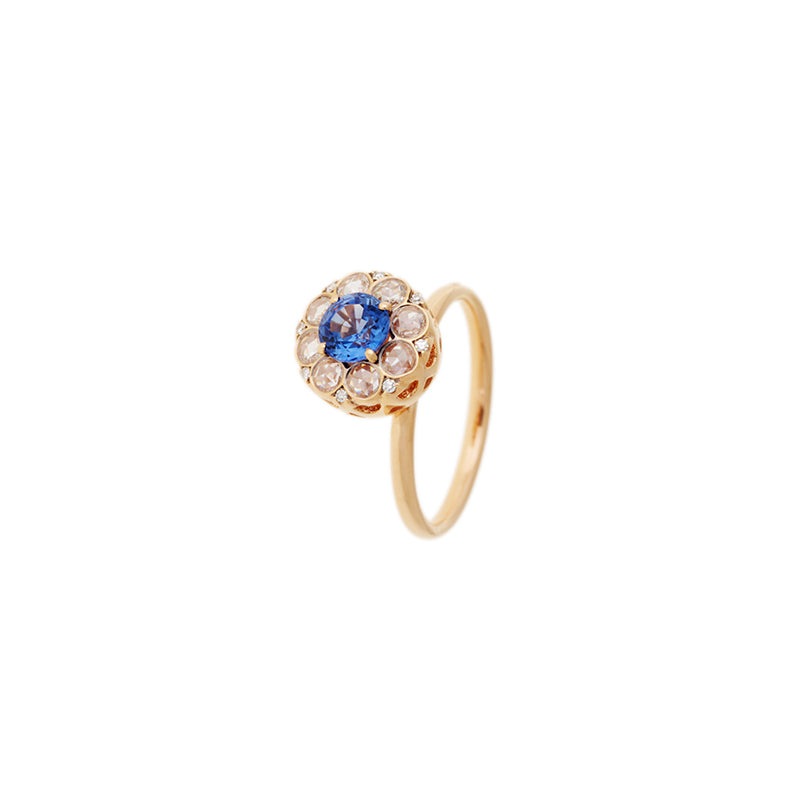 Beirut Rosace Ring - Blue Sapphire - Diamonds