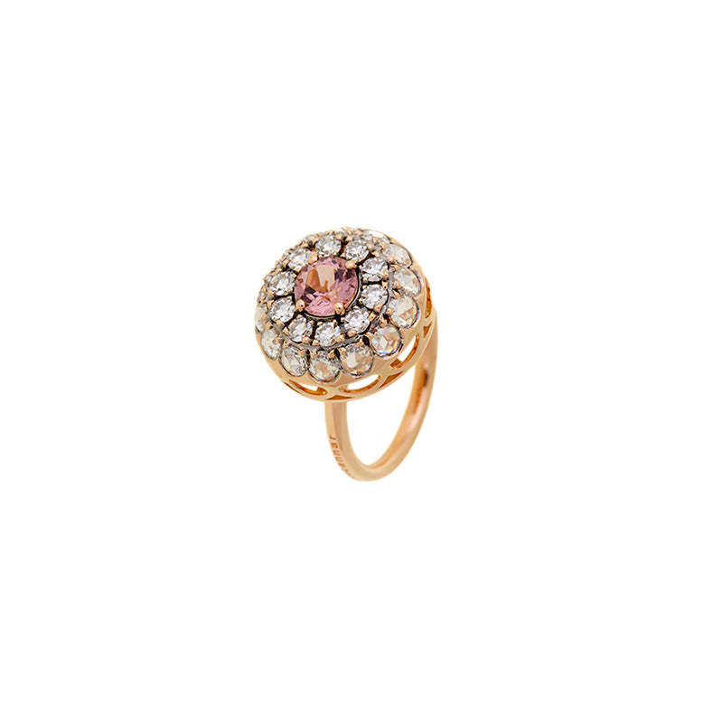 Beirut Rosace Ring - Pink Tourmaline - Diamonds
