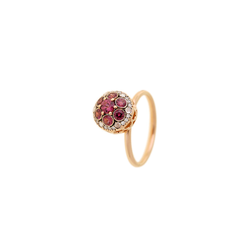 Beirut Rosace Ring - Rhodolites -Diamands