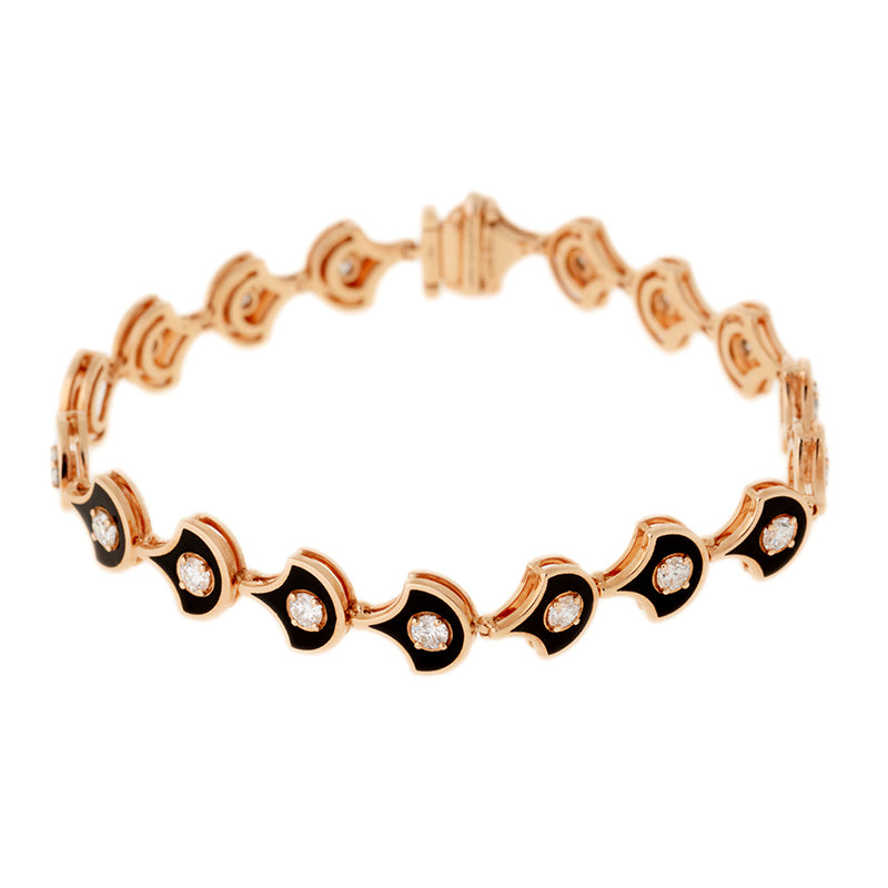Fish For Love Scales Black Bracelet - Diamonds
