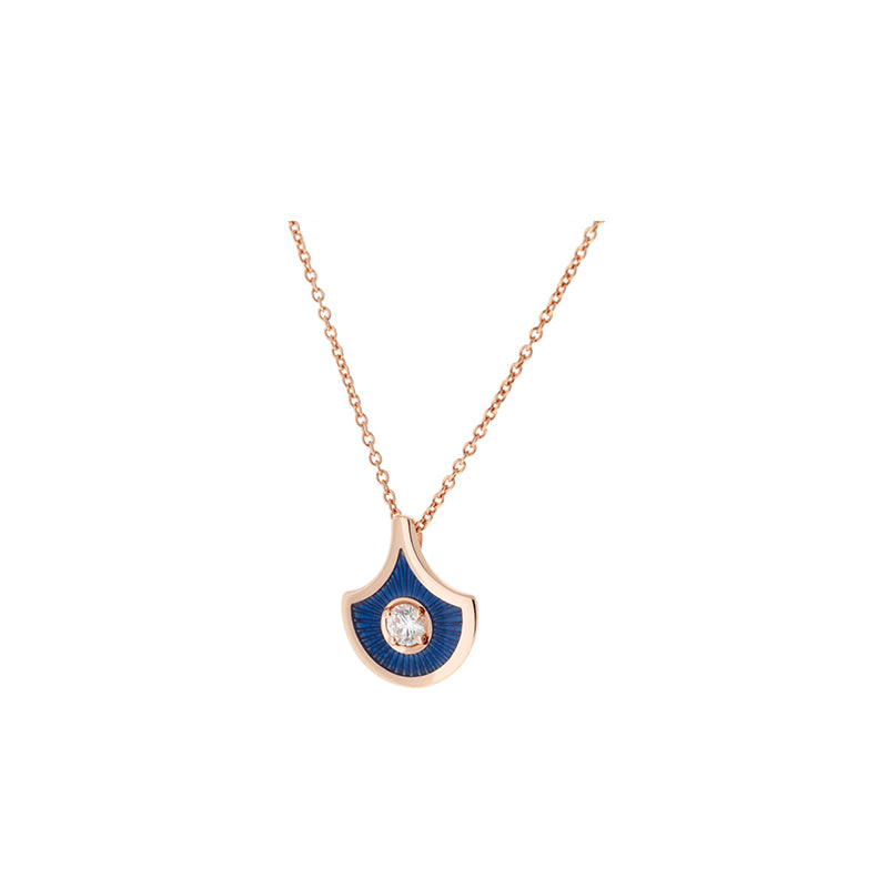 Fish For Love Scale Navy Blue Pendant - Diamond