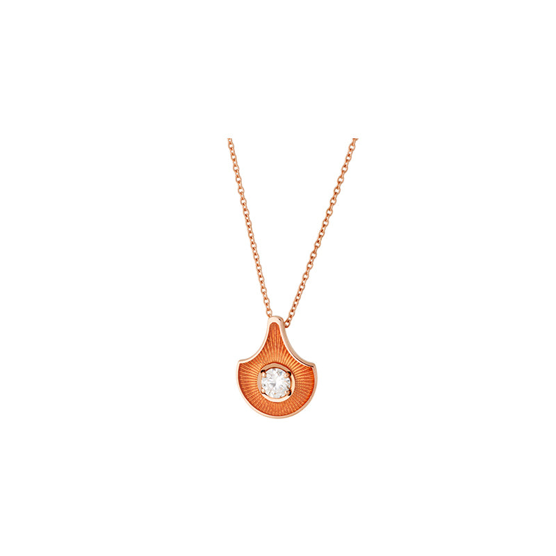 Fish For Love Scale Orange Pendant - Diamond