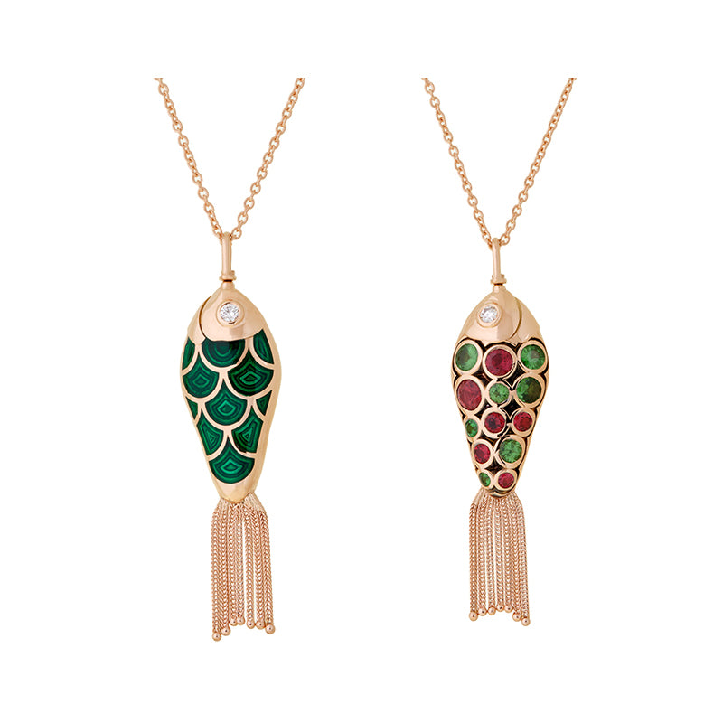 Fish For Love Vert - Tsavorites - Spinelles - Diamants