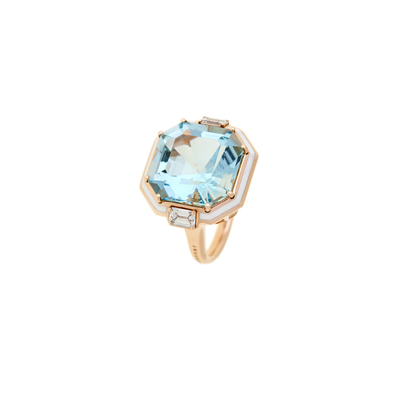 Gemma Ring - Aquamarine - Diamonds