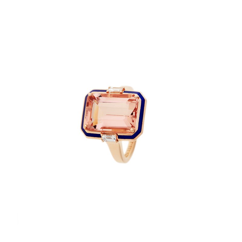 Gemma Ring - Morganite - Diamonds