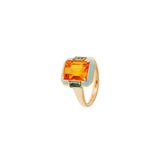 Gemma Ring - Citrine - Blue Tourmalines