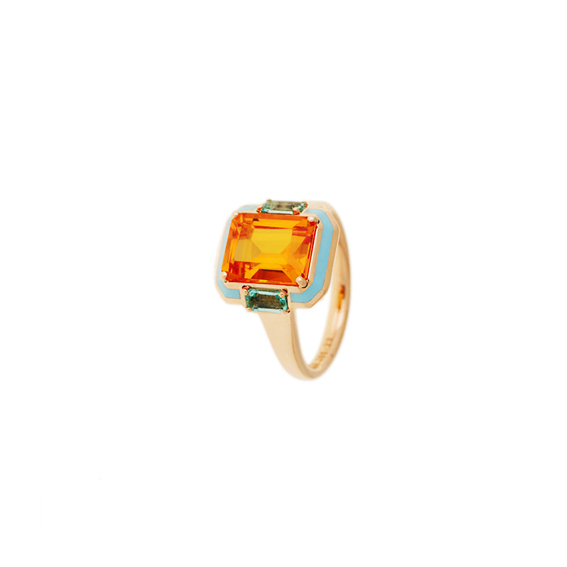 Gemma Bague - Citrine - Tourmalines Bleues