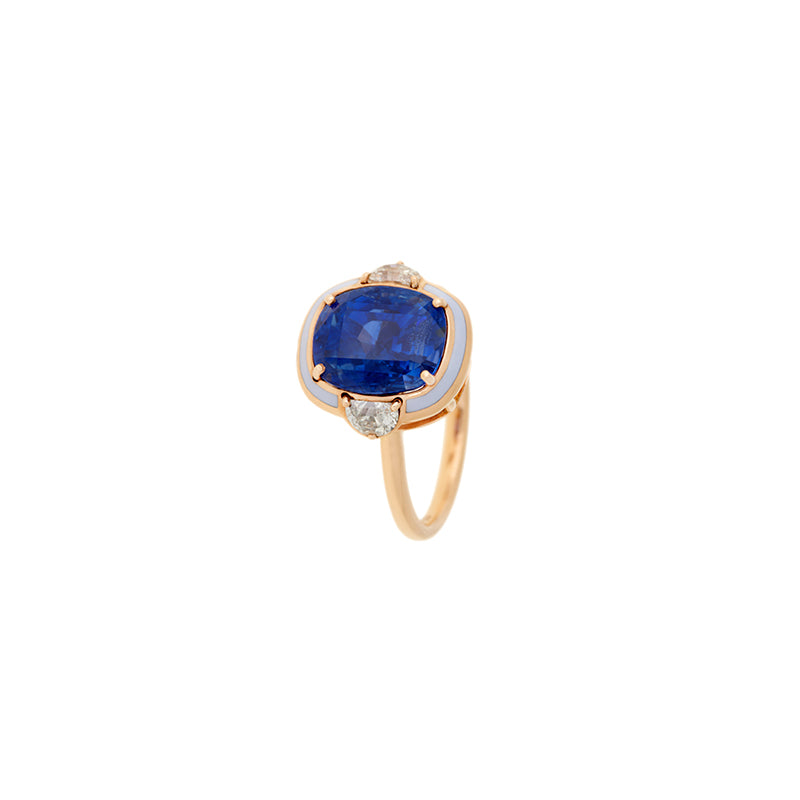 Gemma Bague - Saphir Bleu - Diamants