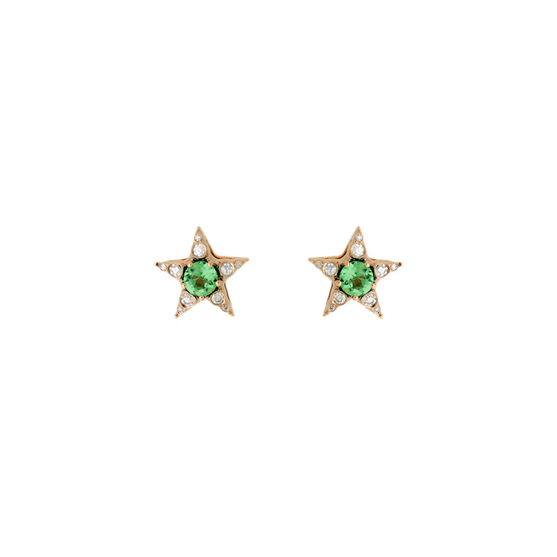 Istanbul Boucle d'oreille - Tsavorite - Diamants
