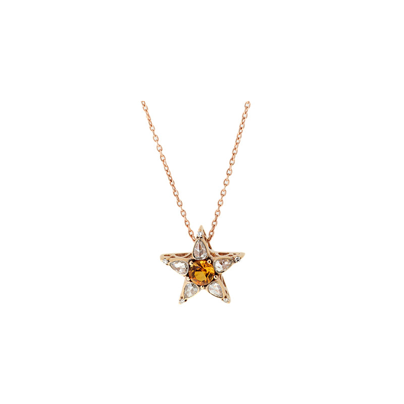 Istanbul Pendant - Citrine - Diamonds