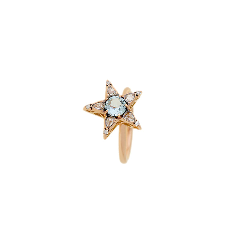 Istanbul Ring - Aquamarine - Diamonds