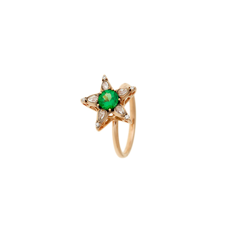 Istanbul Ring - Tsavorite - Diamonds