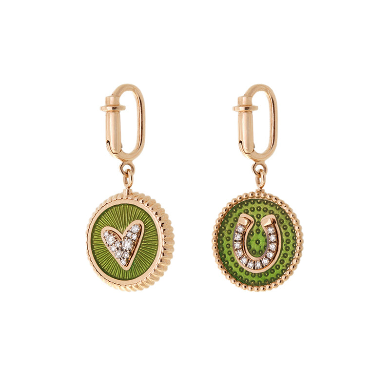 Double Face Médaille - Kiwi - Diamants