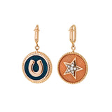 Double Face Médaille - Orange Pétrol - Diamants