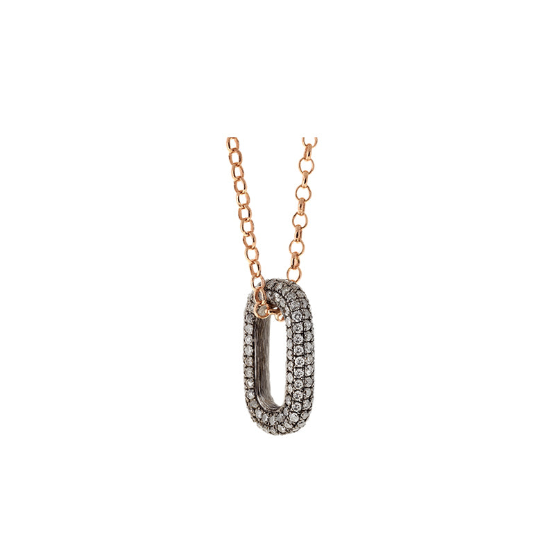 Link Pendant - Icy Grey Diamonds