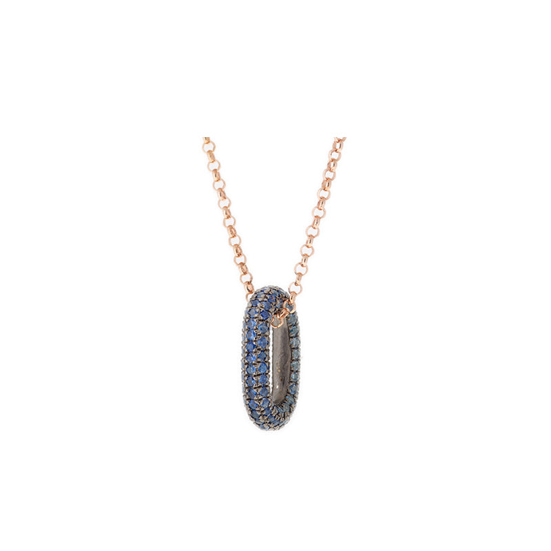 Link Pendant - Blue Sapphires